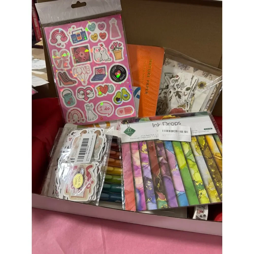 MYSTERY BOX! 5 Unique Items - NEW Pens Stationary Bookmark Post-its Journals